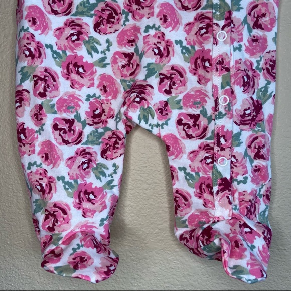 Nicole Miller Baby Girl Floral Footie 0-3M - Picture 2 of 5